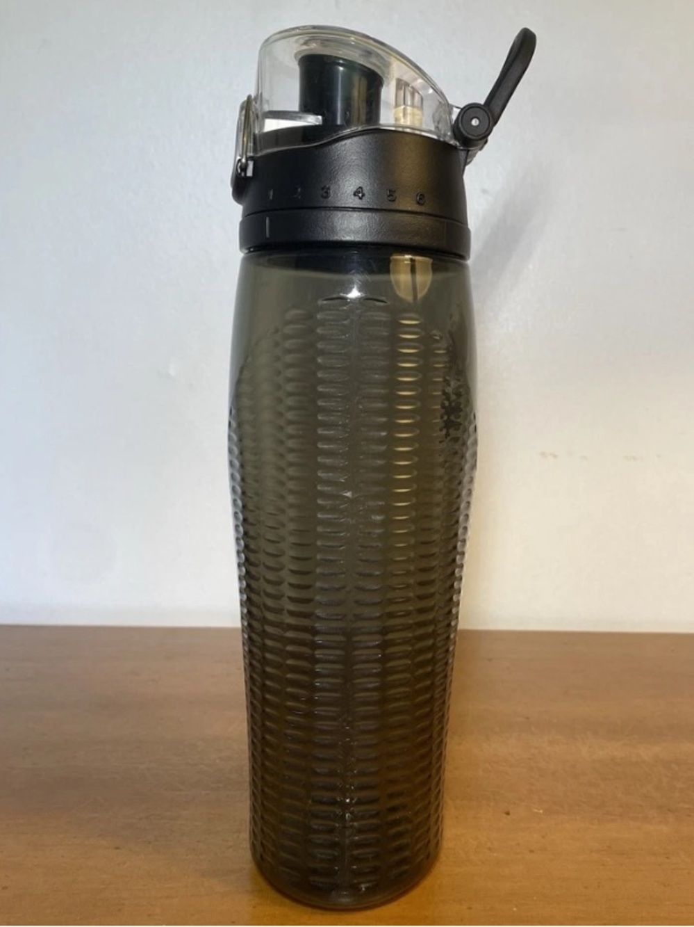 Thermos Intak Hydration Water Bottle Loop Flip Top Lock 24 oz Black Smoke